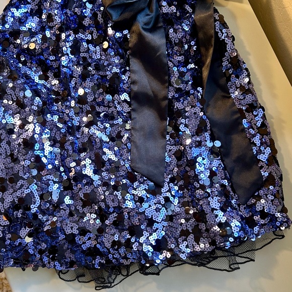 WAY IN Navy Sequin Sweetheart Strapless Mini Dress Size 3 Juniors - Picture 5 of 5